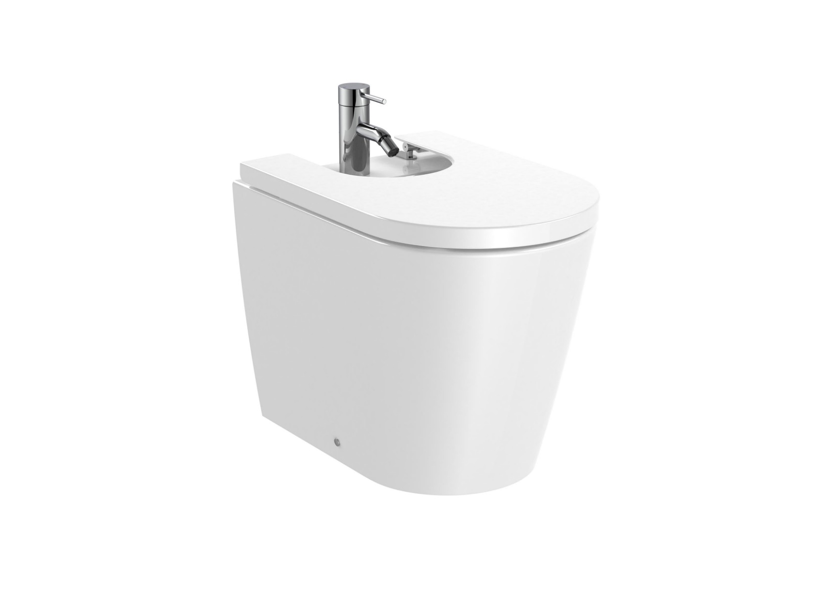 ROUND - Back to wall vitreous china bidet WHITE