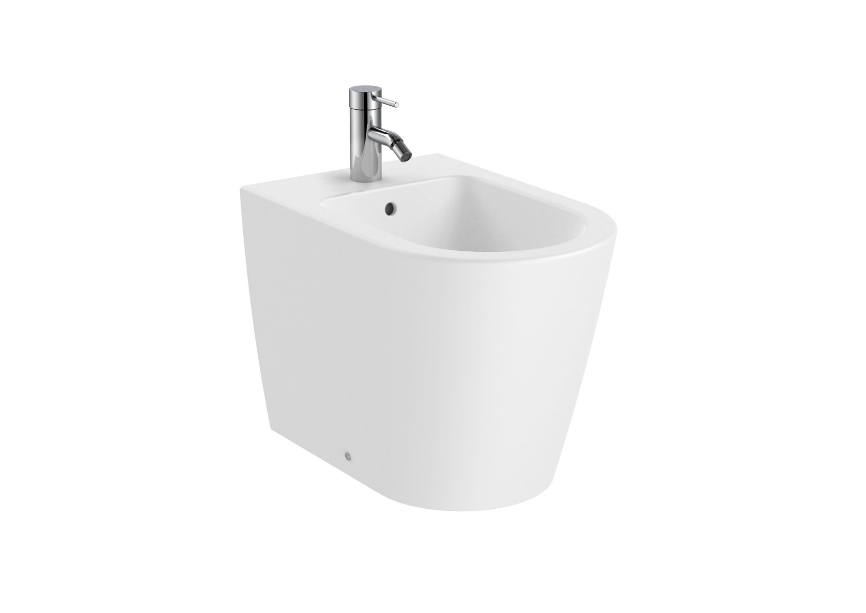 ROUND - Back to wall vitreous china bidet MATT WHITE