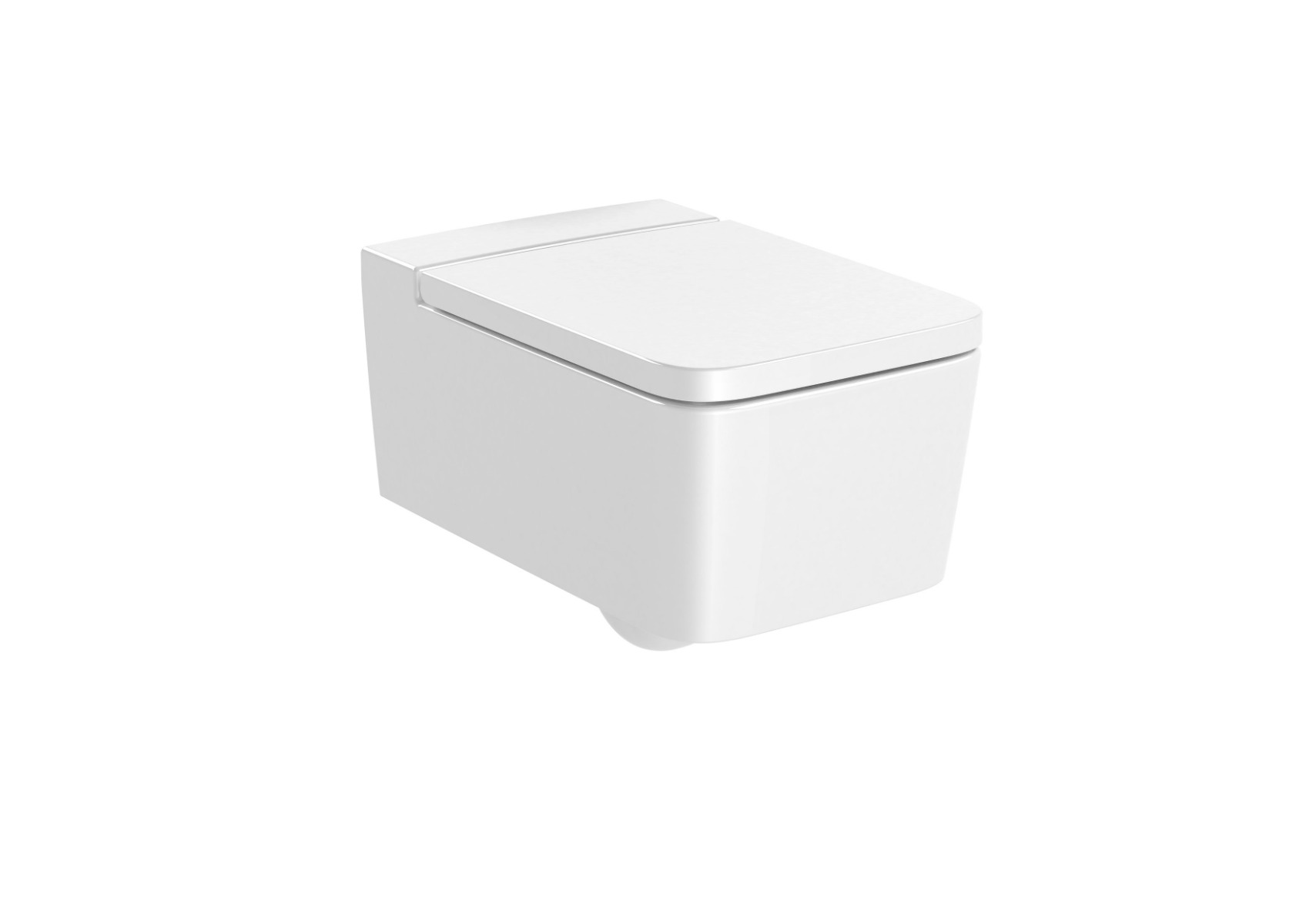 SQUARE - Vitreous china Rimless wall-hung WC with horizontal outlet WHITE