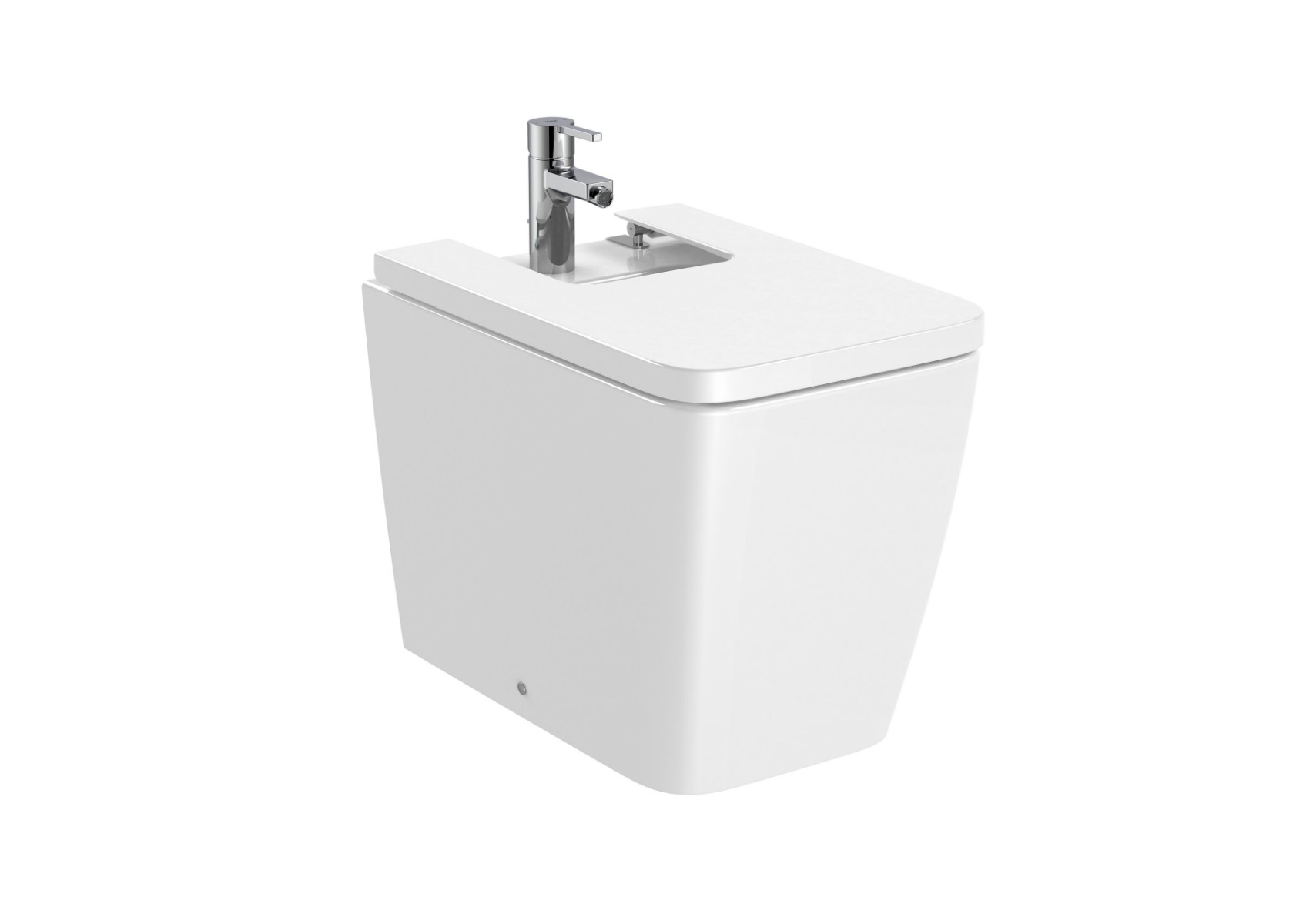 SQUARE - Back to wall vitreous china bidet WHITE