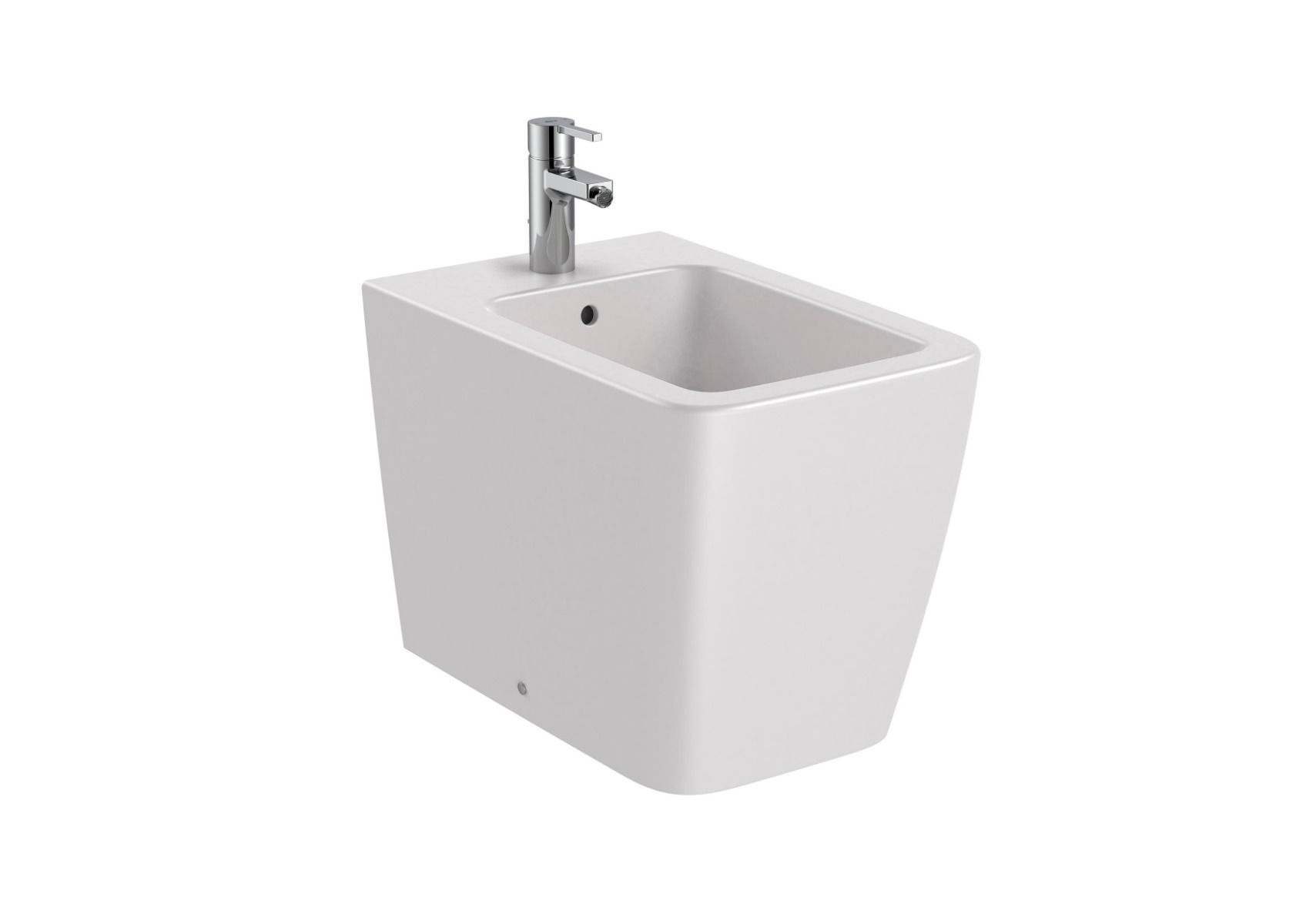  SQUARE - Back to wall vitreous china bidet PEARL