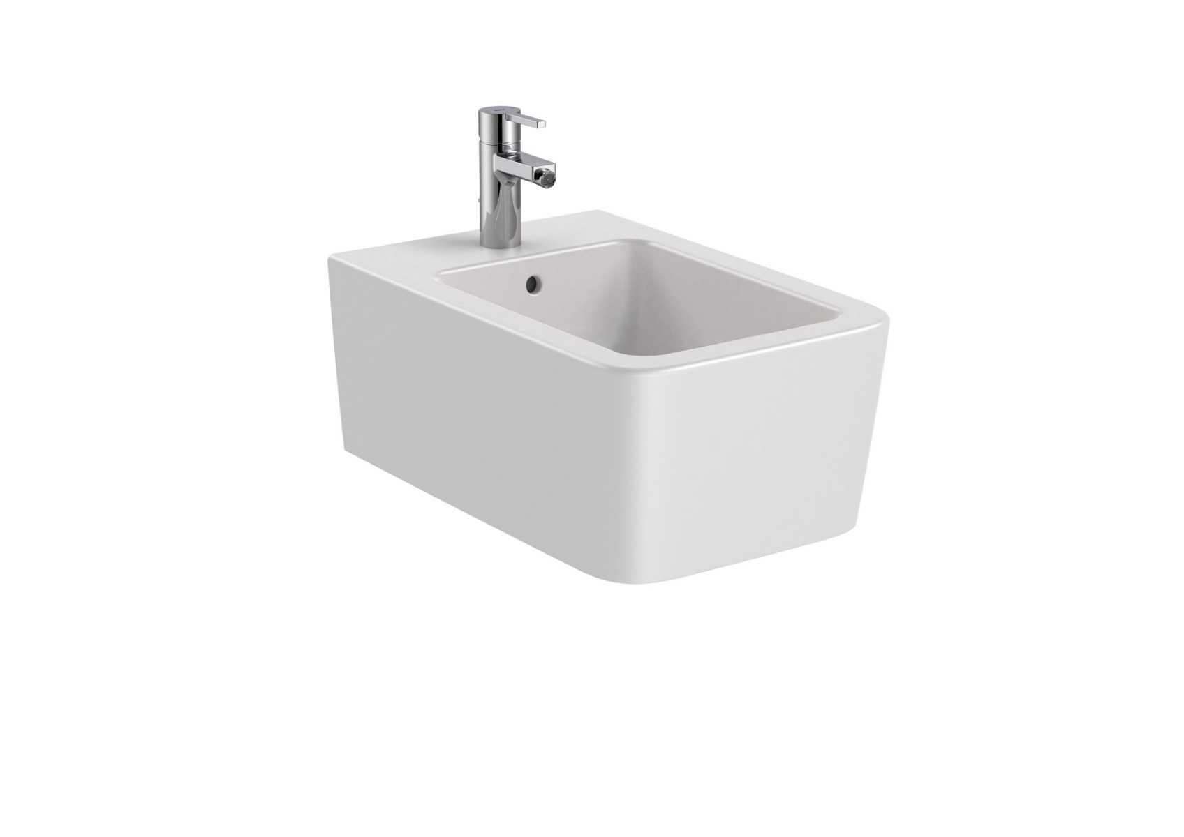 SQUARE - Vitreous china wall-hung bidet PEARL