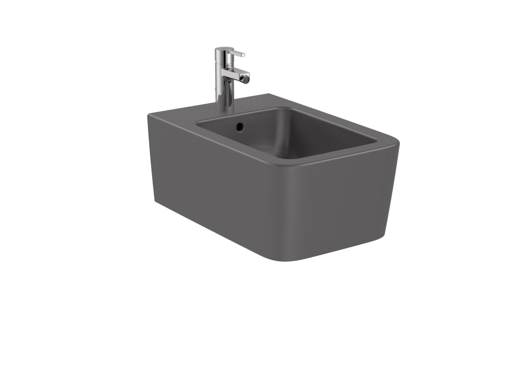 SQUARE - Vitreous china wall-hung bidet ONYX