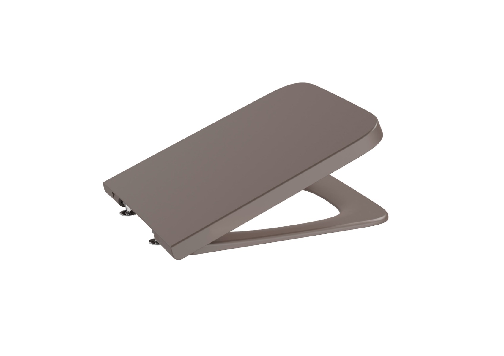 Soft-closing lacquered toilet seat and cover COFFEE