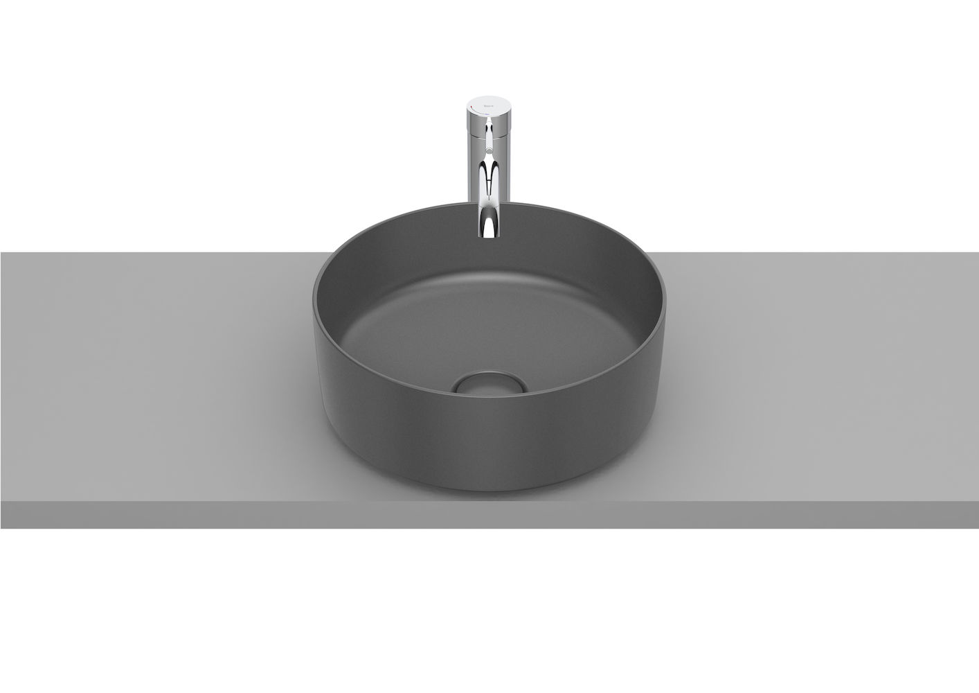ROUND - Over countertop FINECERAMIC basin-ONYX 370 x 370 x 140 mm