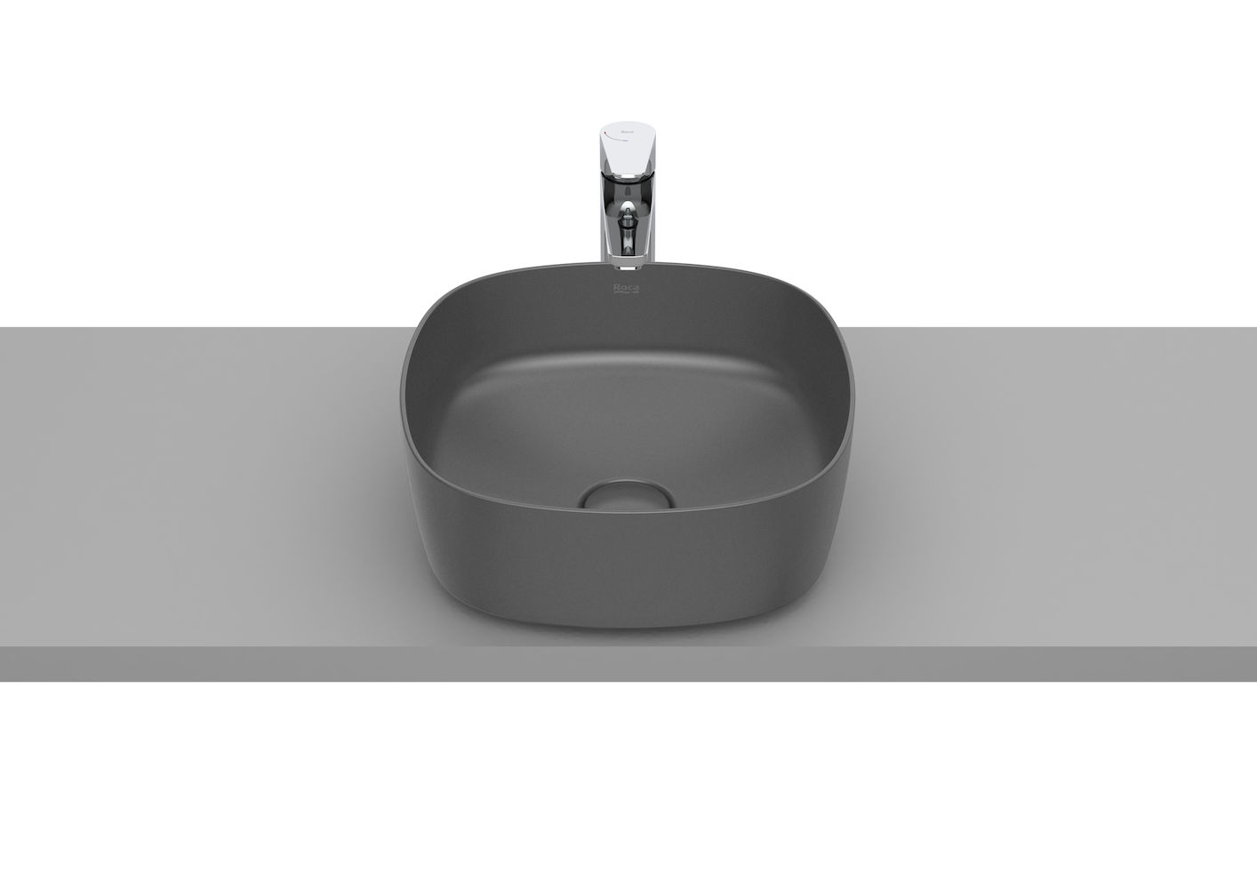 SOFT - Over countertop FINECERAMIC basin-ONYX 370 x 370 x 140 mm ONYX