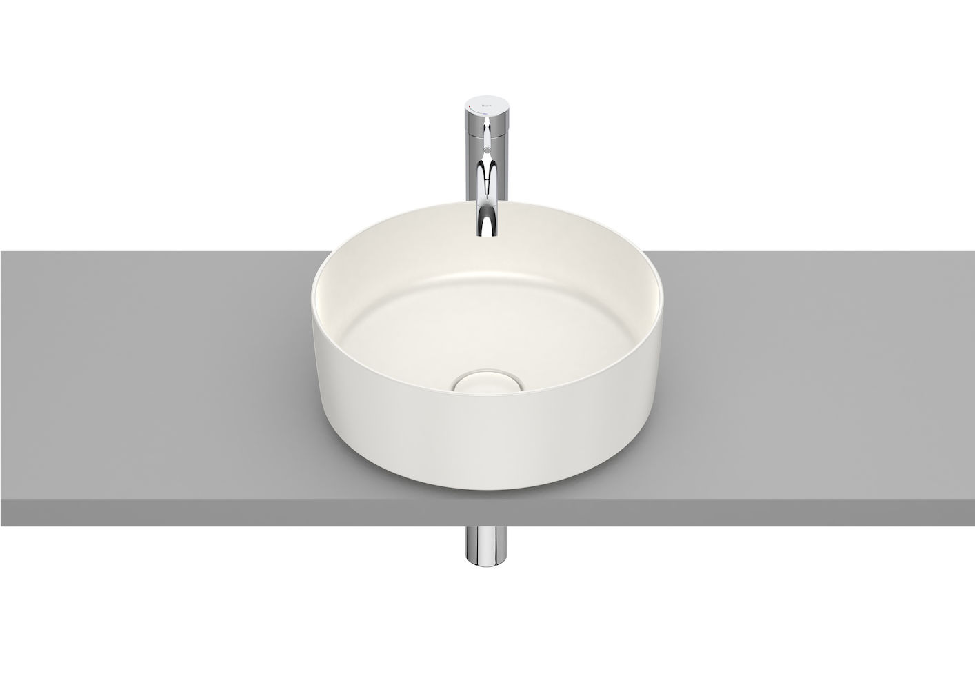 ROUND - Over countertop FINECERAMIC basin-BEIGE 370 x 370 x 140 mm