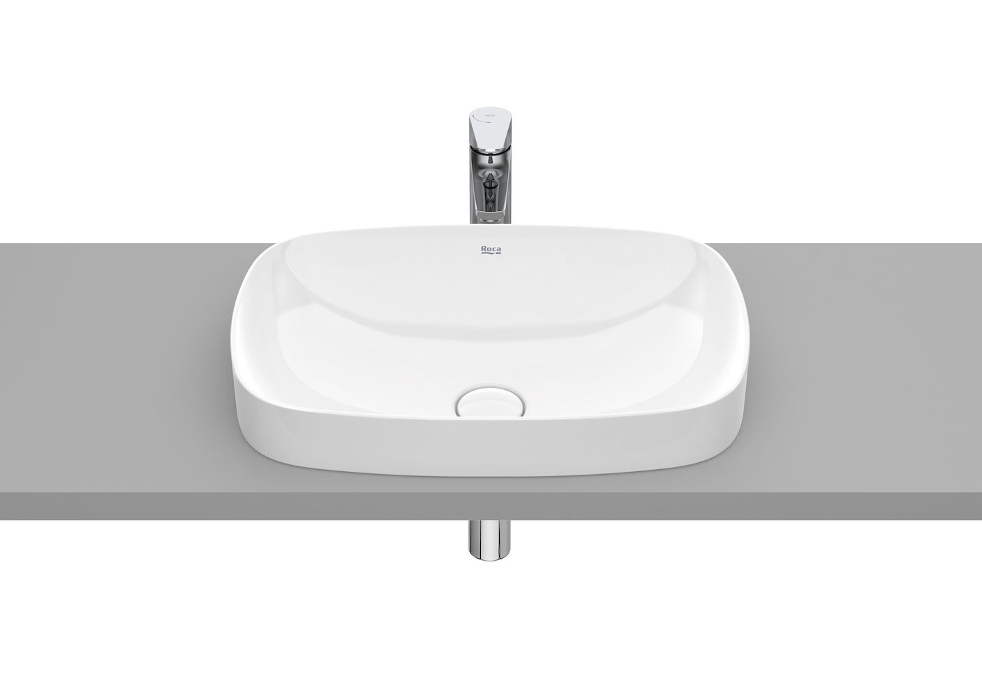 SOFT - In countertop FINECERAMIC basin-White 550 x 370 x 75 mm