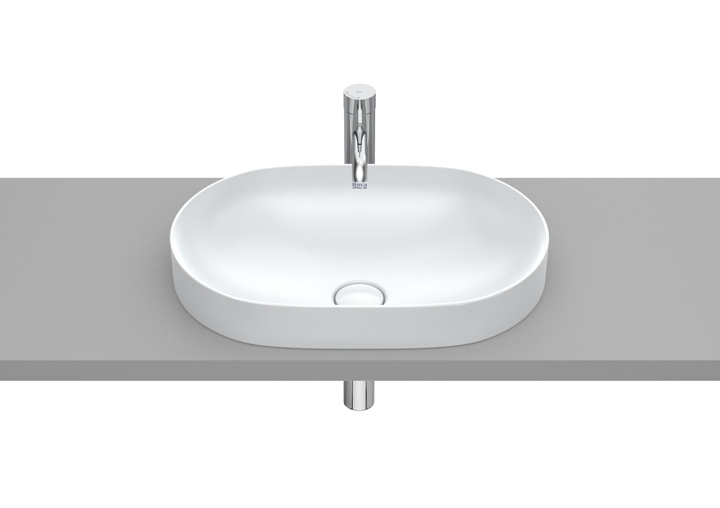ROUND - In countertop FINECERAMIC® basin-PEARL 550 x 370 x 75 mm