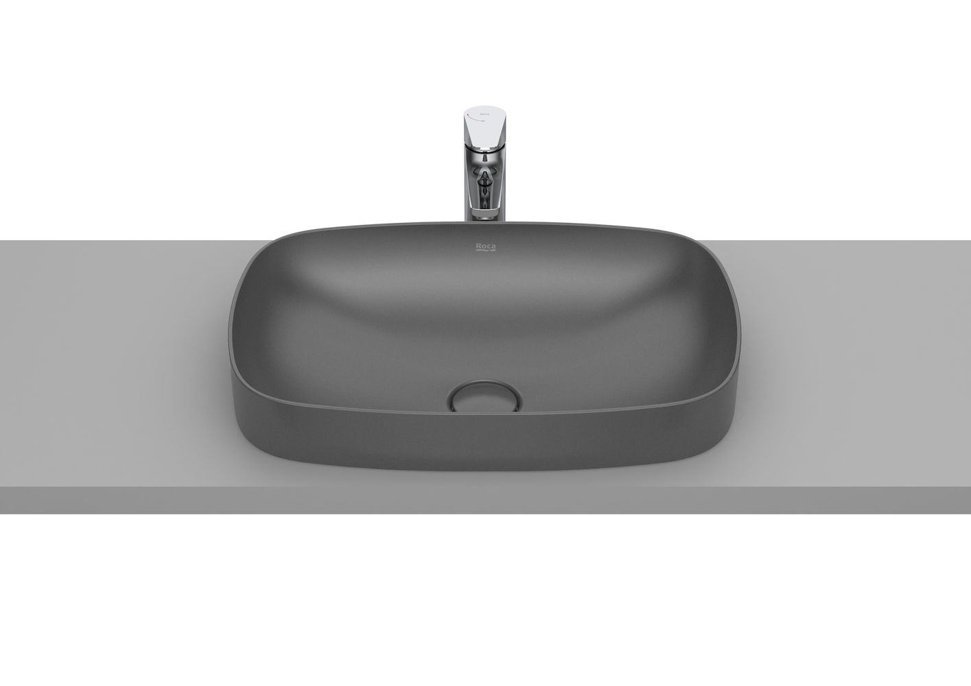 SOFT - In countertop FINECERAMIC® basin-ONYX 550 x 370 x 75 mm