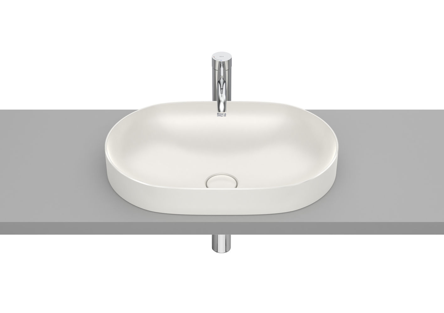 ROUND - In countertop FINECERAMIC basin-BEIGE 550 x 370 x 75 mm