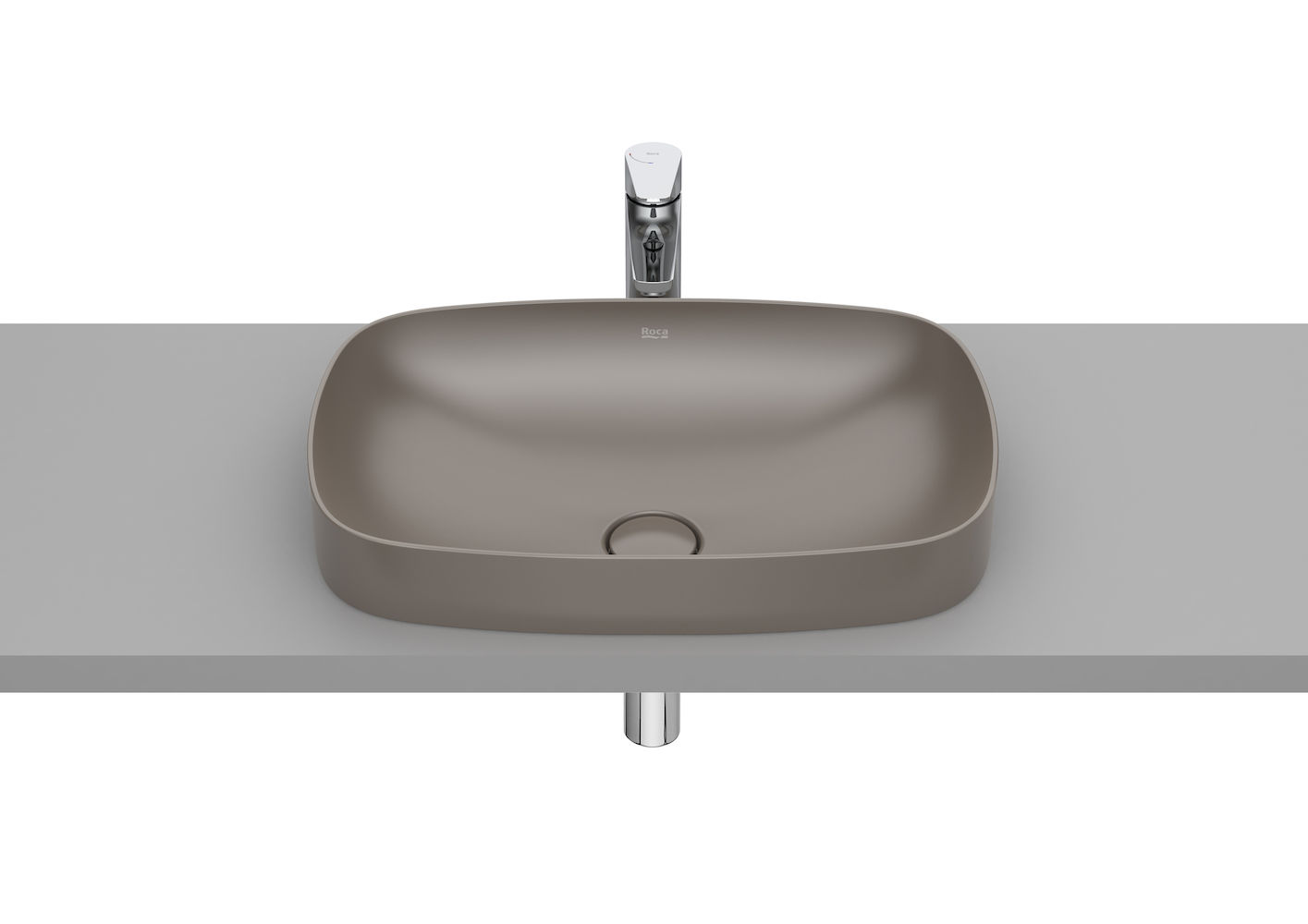 SOFT - In countertop FINECERAMIC basin-COFFEE 550 x 370 x 75 mm