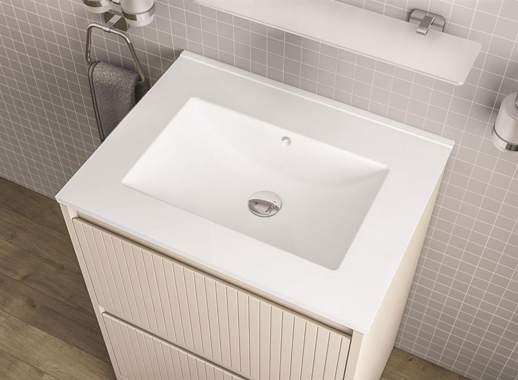 Universal 600 Square Ceramic Basin No Tap Holes