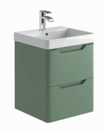 Brun 500 Wall Hung vanity Unit & Basin - Green