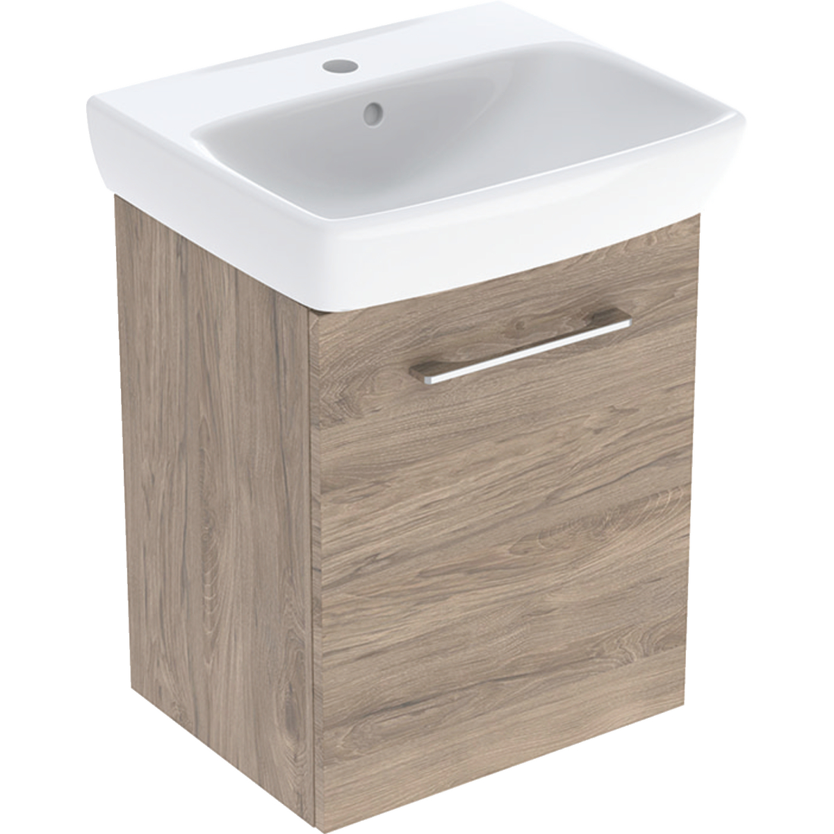 Selnova Square Basins With Cabinet, One Door 500mm - Hickory 