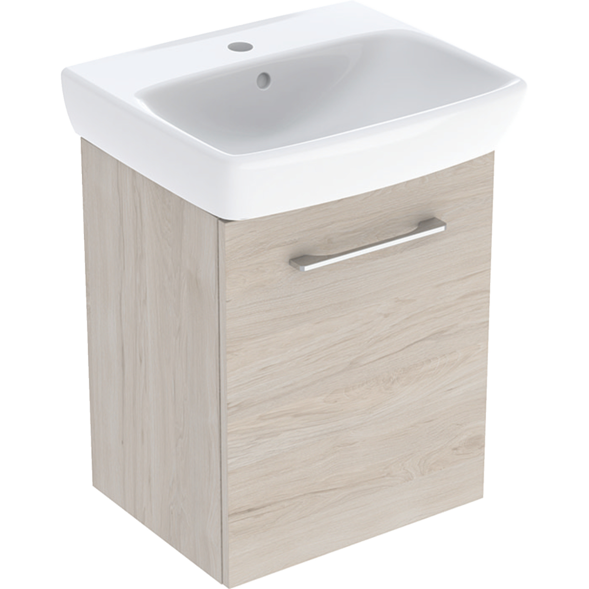 Selnova Square Basins With Cabinet, One Door 500mm - Light Hickory 