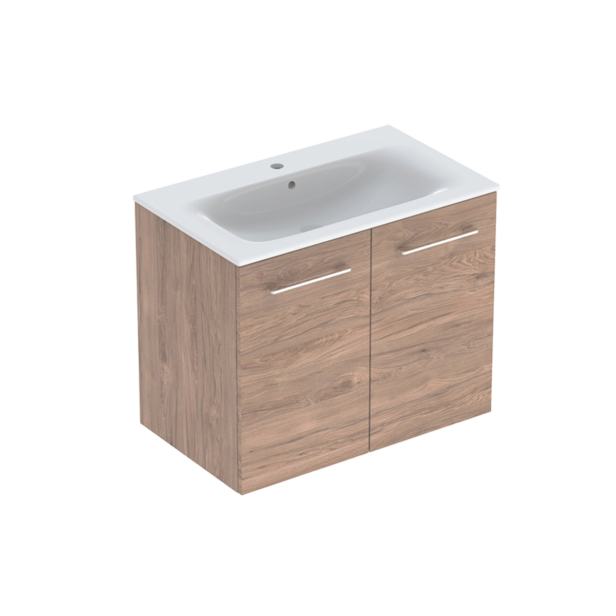 Selnova Square vanity basin with cabinet 800mm - Hickory 