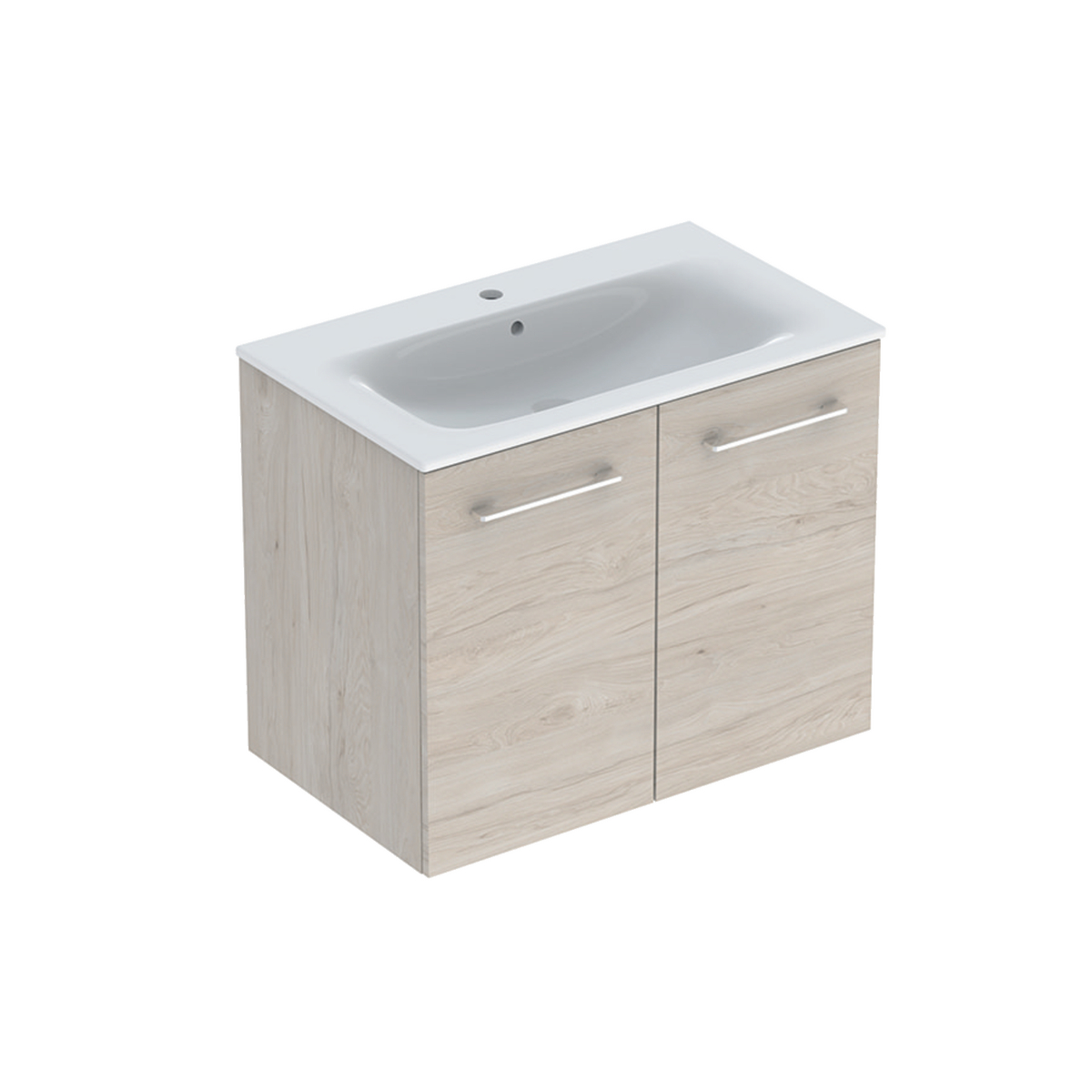 Selnova Square vanity basin with cabinet 800mm - Light hickory