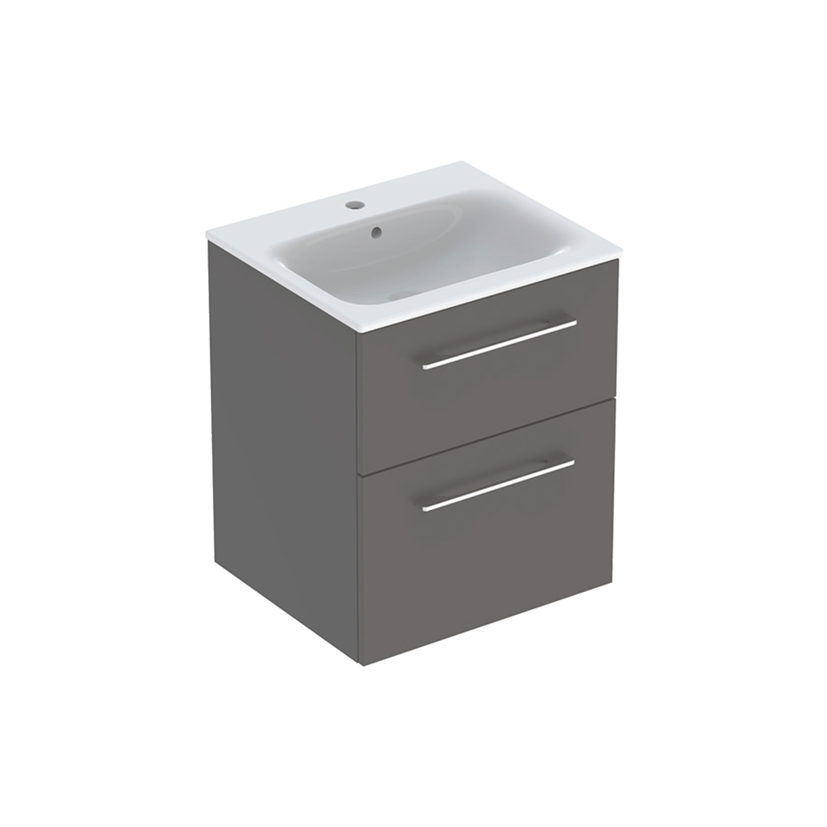 Selnova Square vanity basin with cabinet, two drawers 550mm - Lava