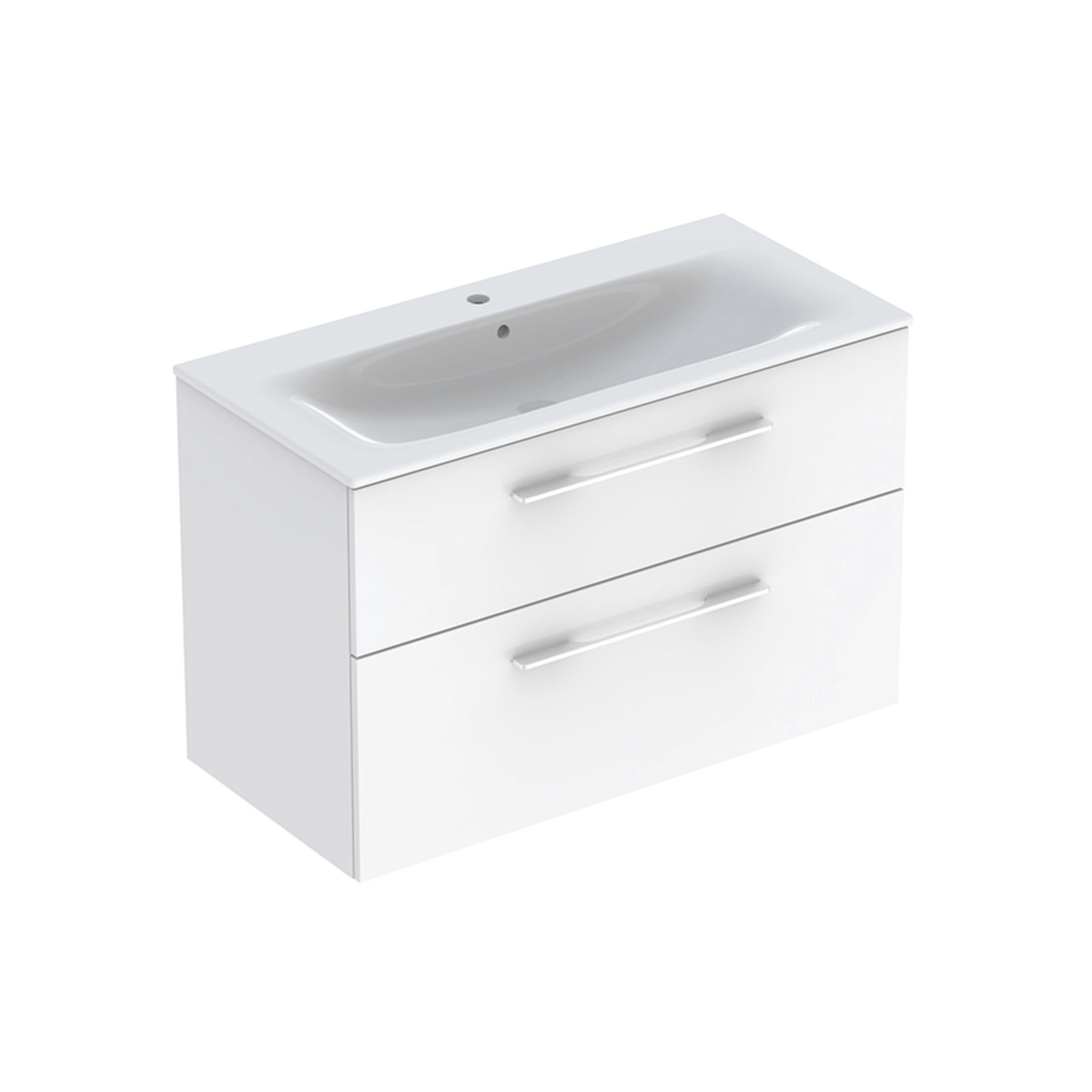 Selnova Square Vanity Basin With Cabinet, Two Drawers 1000mm - White