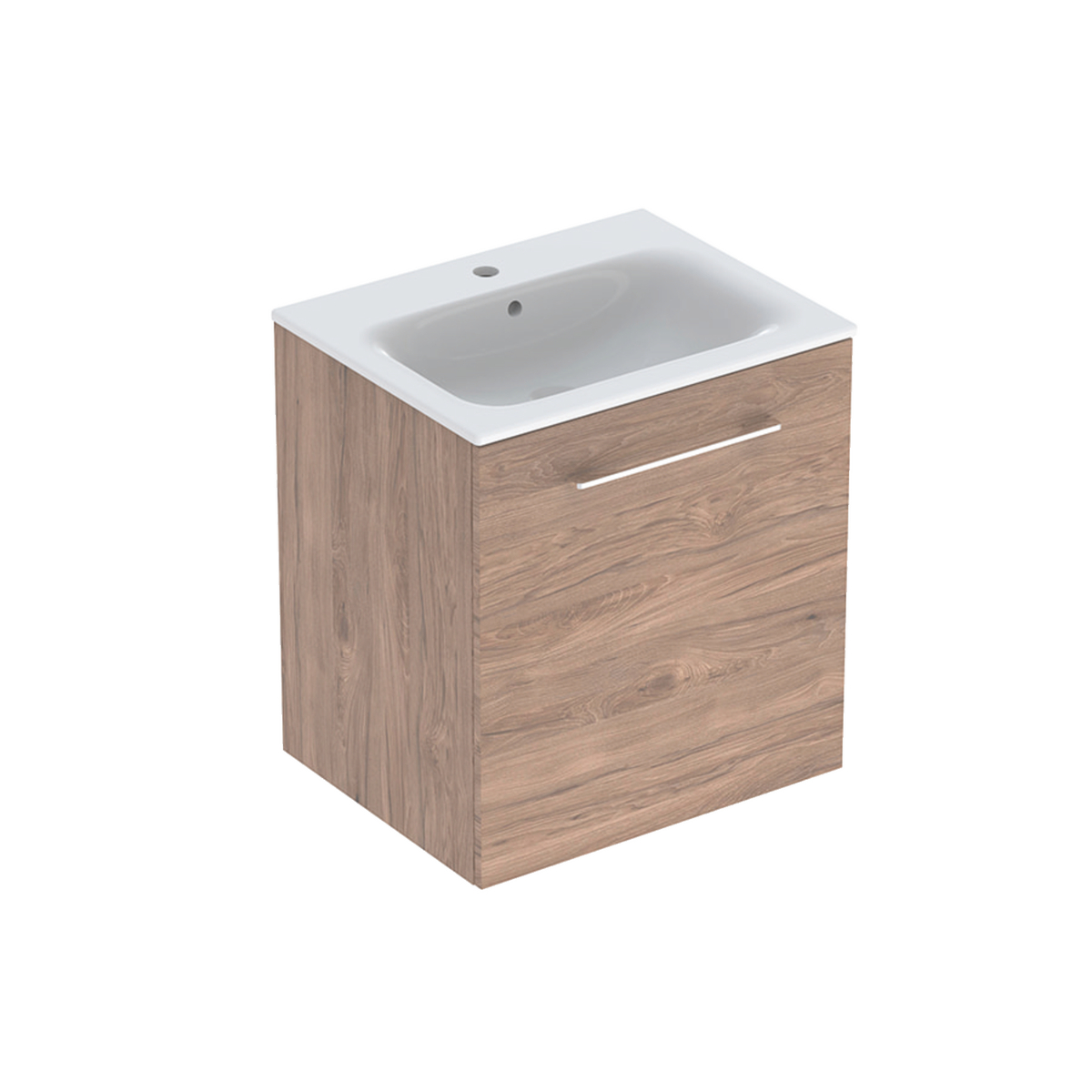 Selnova Square Vanity Basin With Cabinet, One Drawers 600mm - Hickory 