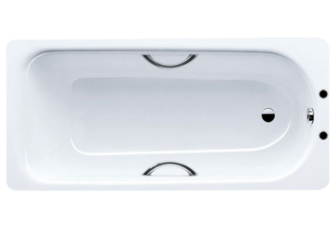 Kaldewei Eurowa 1700 x 700mm Steel Bath Twin Grip - Anti-slip - 2 Tap Hole (excl. feet & grips)