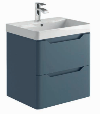 Brun 600 Wall Hung Vanity Unit & Basin- Blue