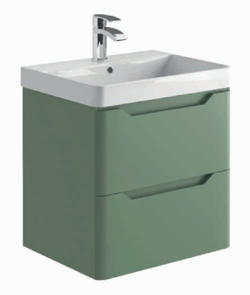 Brun 600 Wall Hung Vanity Unit & Basin - Green