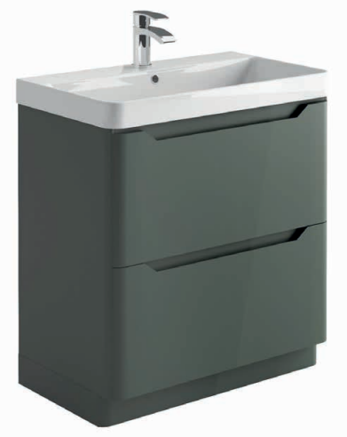 Brun 800 Floor Standing Vanity Unit & Basin - Anthracite