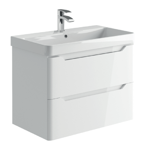 Brun 800 Wall Hung Vanity Unit & Basin - Gloss White