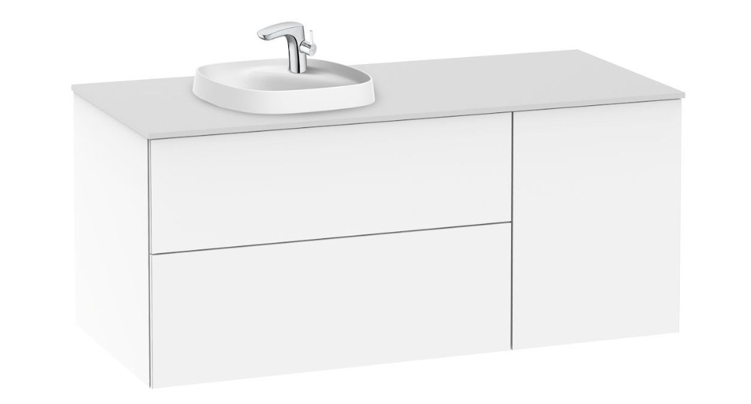 Roca - Base unit for in countertop basin on the left Gloss White 1200 x 505 x 525 mm