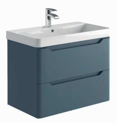Brun 800 Wall Hung Vanity Unit & Basin - Blue