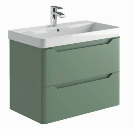 Brun 800 Wall Hung Vanity Unit & Basin - Green