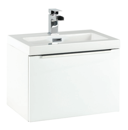 Fondor 500 Wall Hung Vanity Unit & Basin - Gloss White