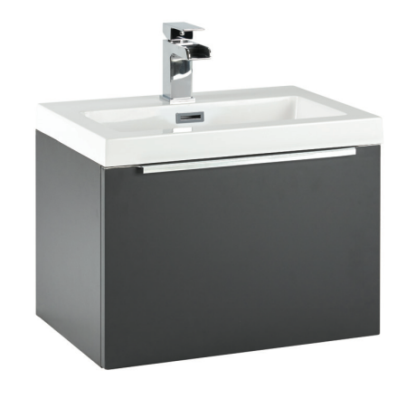 Fondor 500 Wall Hung Vanity Unit & Basin- Matt Grey