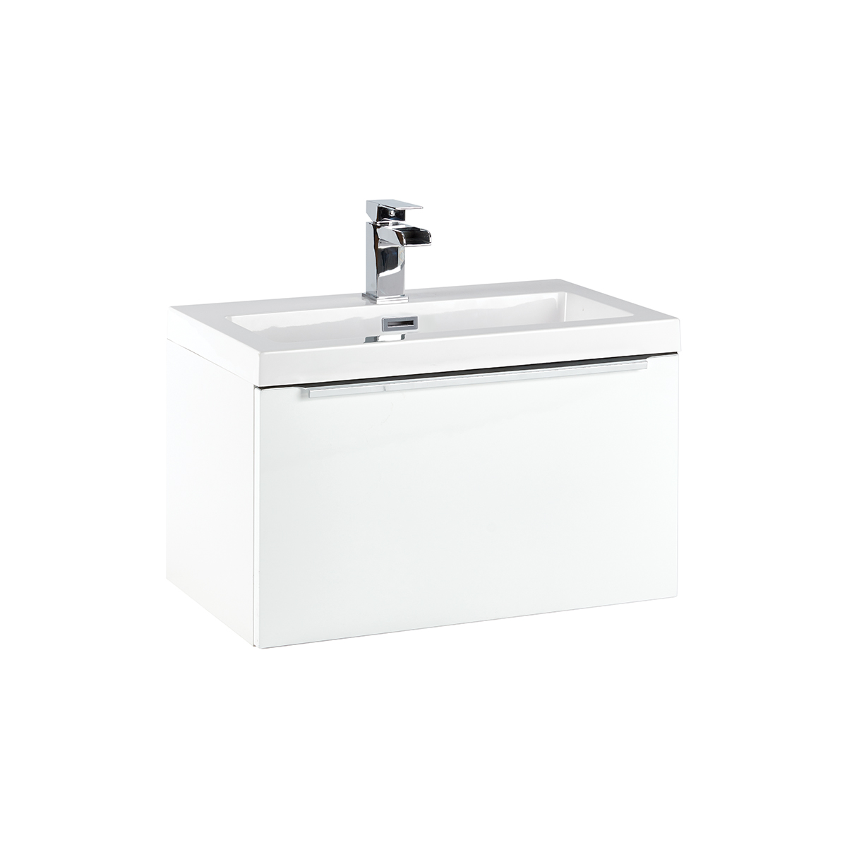 Fondor 600 Wall Hung Vanity Unit & Basin - Gloss White