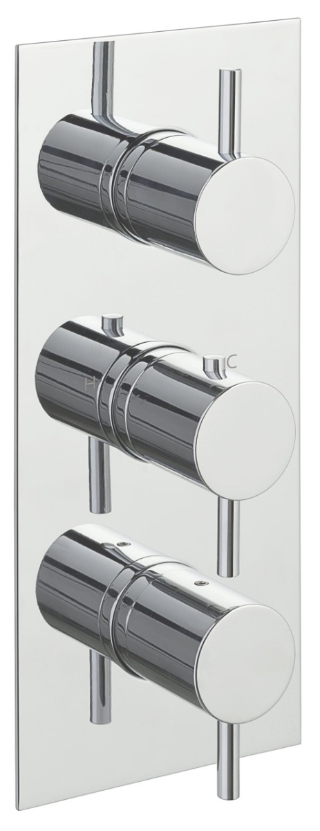 Florence thermostatic concealed 3 outlet shower valve, vertical