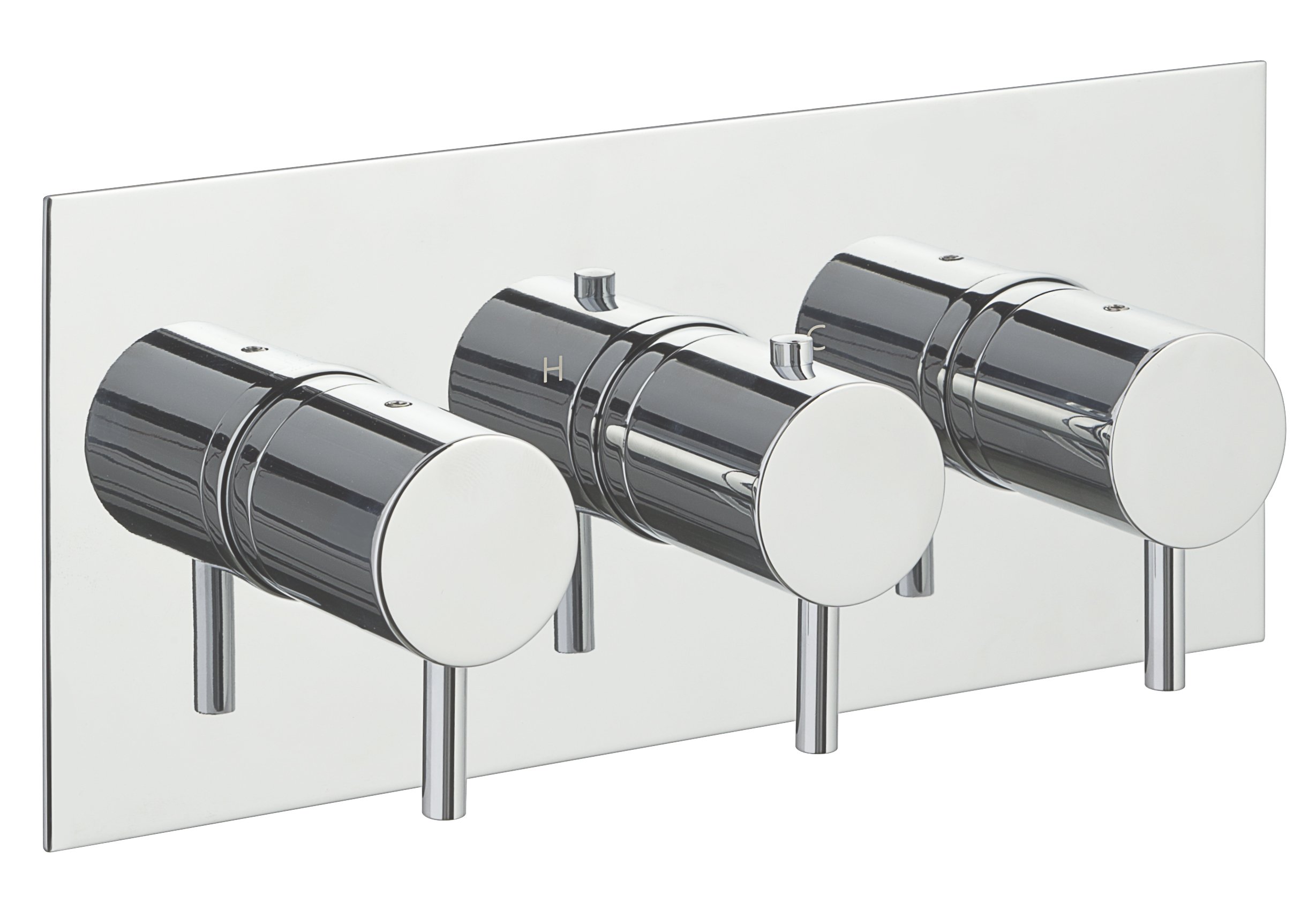 JTP - Florence Thermostatic Concealed 2 Outlet Shower Valve, Horizontal