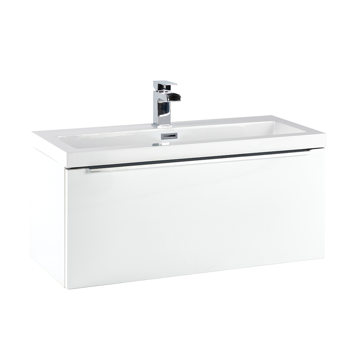 Fondor 800 Wall Hung Vanity Unit & Basin - Gloss White