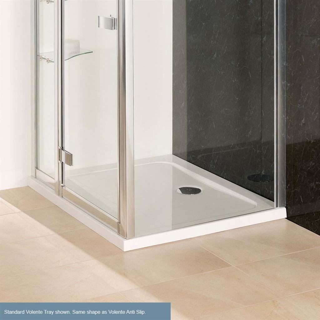 Volente Plan B ABS 900mm x 760mm Rectangular Stone Resin Shower Tray - White
