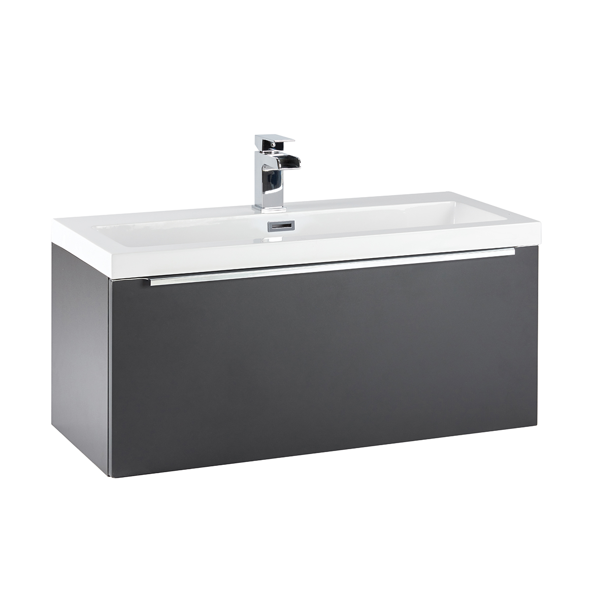 Fondor 800 Wall Hung Vanity Unit & Basin - Matt Grey