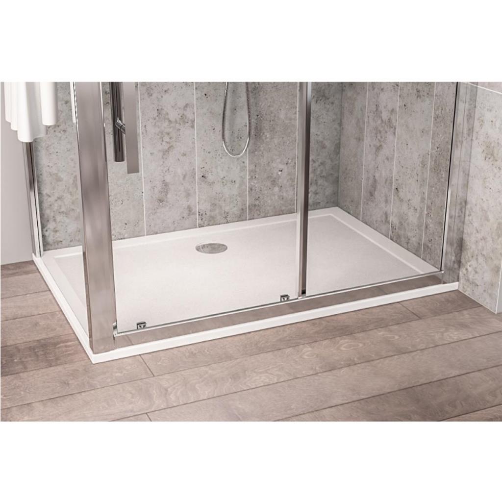 Corsair 1000 x 800mm 28mm Rectangular Shower Tray - White