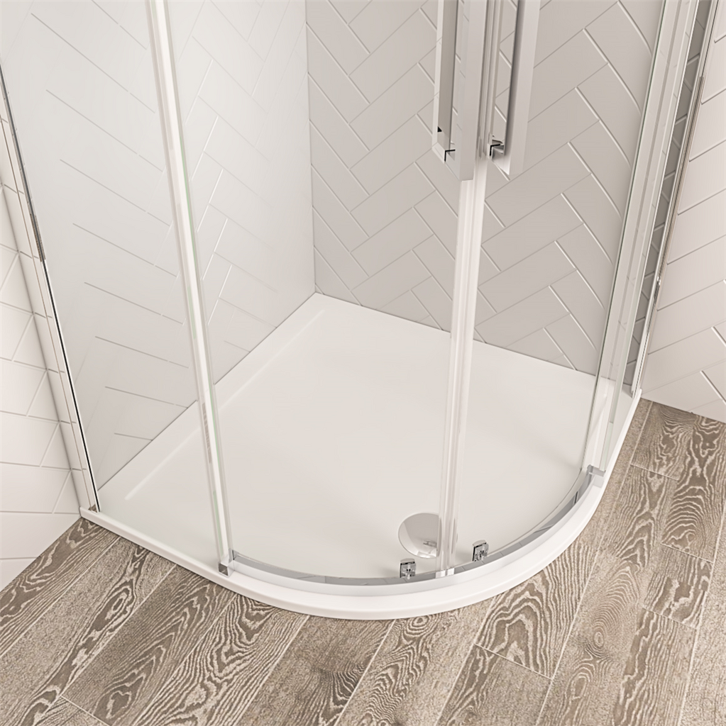 Corsair 1000x1000mm Quad 28mm Shower Tray - White