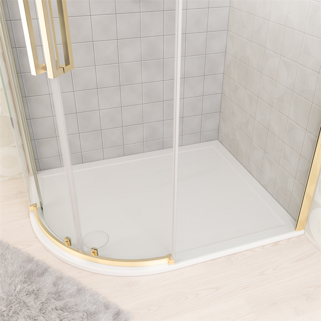 Corsair 1100 x 800mm Offset Quad Left Hand (LH) 28mm Shower Tray - White