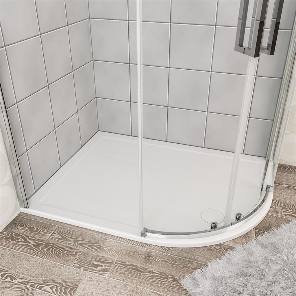 Corsair 1200 x 800mm Offset Quad Right Hand (RH) 28mm Shower Tray - White