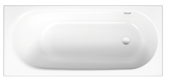 Bette Comodo rectangular bath, built-in,, rear overflow on the side pergamon-1700×750mm