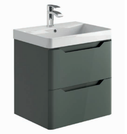 Brun 600 Wall Hung Vanity Unit & Basin - Anthracite