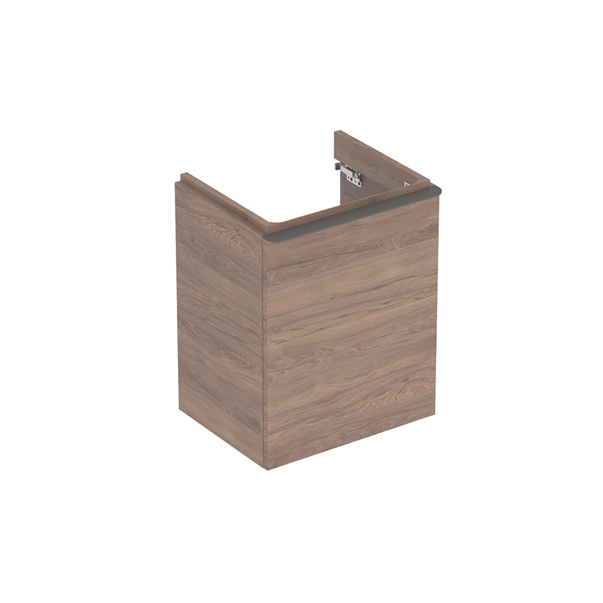 Square 500mm washbasin unit LH door Walnut