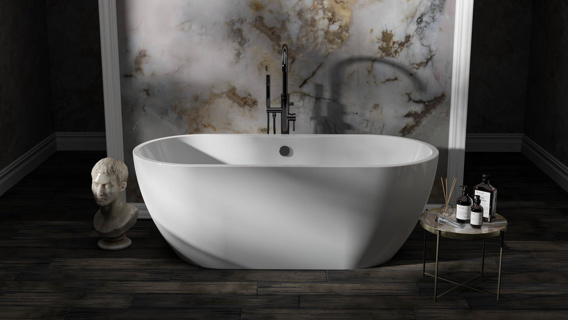 Amore Brasted 1655 x 750mm Double Skinned Bath (incl. pre-fitted waste & overflow in chrome)