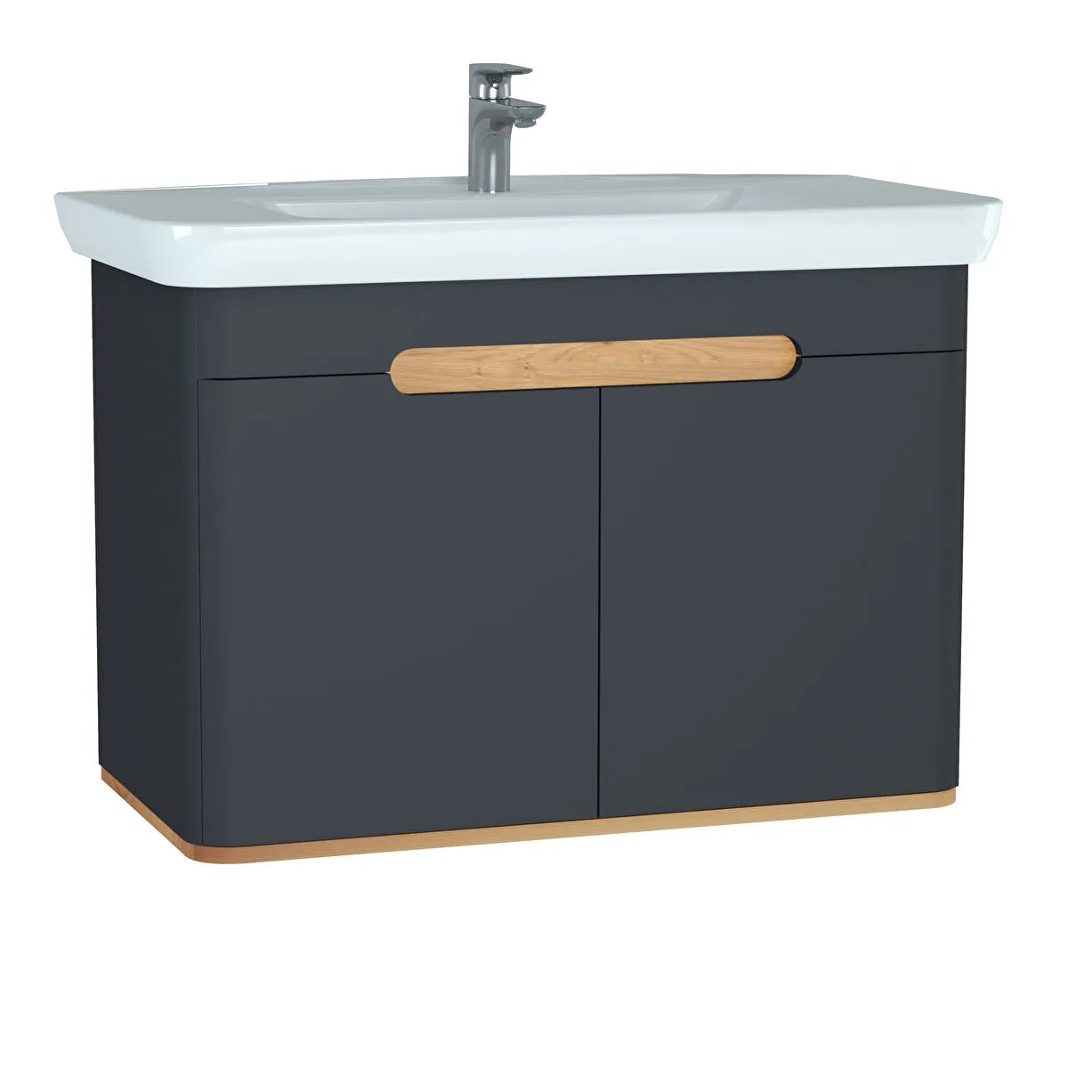 Sento Matt Anthracite Washbasin Unit - 100 cm